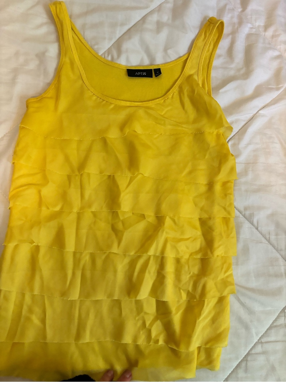 Apt. 9 Bright Yellow Ruffle Tier Tank